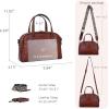 image:imageIswee Soft Leather Crossbody Bags for Women Shoulder Handbags Medium Size Satchel Travel Purse with Two Adjustable StrapBrown