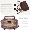 image:imageIswee Soft Leather Crossbody Bags for Women Shoulder Handbags Medium Size Satchel Travel Purse with Two Adjustable StrapCoffee