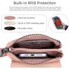 image:imageIswee Leather Crossbody Bags for Women RFID Blocking Cell Phone Purse Small AntiTheft Zippered with Card slotsPink