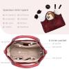 image:imageIswee Genuine Leather Purses for Women Satchel Handbags Crossbody Shoulder Bag Designer Top Handle Bag Hobo Medium Size  Genuine leather Classic Handbag Leather Purse Cross Body BagWine
