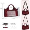 image:imageIswee Genuine Leather Purses for Women Satchel Handbags Crossbody Shoulder Bag Designer Top Handle Bag Hobo Medium Size  Genuine leather Classic Handbag Leather Purse Cross Body BagWine