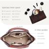image:imageIswee Genuine Leather Purses for Women Satchel Handbags Crossbody Shoulder Bag Designer Top Handle Bag Hobo Medium Size  Genuine leather Classic Handbag Leather Purse Cross Body BagCoffee