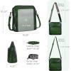 image:imageIswee Leather Crossbody Bags for Women Multi Pockets Medium Shoulder Bag Lightweight Functional Travel PurseGreen