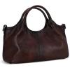 image:imageIswee Genuine Leather Purses for Women Satchel Handbags Crossbody Shoulder Bag Designer Top Handle Bag Hobo Medium Size  Genuine leather Classic Handbag Leather Purse Cross Body BagCoffee