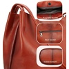 image:imageIswee Leather Shoulder Bags for Women Vintage Tote Bag Ladies Purses and Handbags Soft Everyday Bucket Purse for WorkReddish Brown