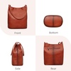 image:imageIswee Leather Shoulder Bags for Women Vintage Tote Bag Ladies Purses and Handbags Soft Everyday Bucket Purse for WorkReddish Brown
