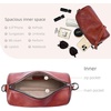 image:imageIswee Soft Leather Crossbody Purse for Women Barrel Bag Shoulder Handbags Medium Size Satchel Purse with Two Adjustable StrapBrown