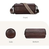 image:imageIswee Soft Leather Crossbody Purse for Women Barrel Bag Shoulder Handbags Medium Size Satchel Purse with Two Adjustable StrapCoffee