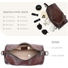 image:imageIswee Soft Leather Crossbody Purse for Women Barrel Bag Shoulder Handbags Medium Size Satchel Purse with Two Adjustable StrapCoffee