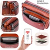image:imageIswee Crossbody Bags for Women Rfid Travel Medium Leather Purse Shoulder Handbag with Adjustable Strap Multiple PocketsBrown