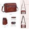 image:imageIswee Crossbody Bags for Women Rfid Travel Medium Leather Purse Shoulder Handbag with Adjustable Strap Multiple PocketsBrown