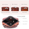 image:imageIswee Crossbody Bags for Women Rfid Travel Medium Leather Purse Shoulder Handbag with Adjustable Strap Multiple PocketsBrown