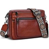 image:imageIswee Crossbody Bags for Women Rfid Travel Medium Leather Purse Shoulder Handbag with Adjustable Strap Multiple PocketsBrown