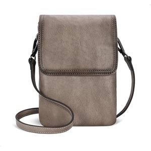image:imageIswee Leather Crossbody Bags for Women RFID Blocking Cell Phone Purse Small AntiTheft Zippered with Card slotsGrey