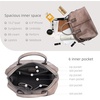 image:imageIswee Genuine Leather Satchel Tote Bag Top Handle Handbag Designer Shoulder Bag Large Capacity Cross Body BagLight Grey