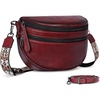 image:imageIswee Leather Crossbody Bags for Women Purses and Handbags Shoulder Bag  Real Leather Crossbody Purse Lightweight Shoulder Handbag with 2 Straps Everyday Rfid Fanny Packs Medium Women Bum BagWine