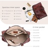 image:imageIswee Genuine Leather Purse Shoulder Bag for Women Satchel Handbag Tote  Large Vintage Leather Cross Body Purses and Handbags Daily Work Travel Tote Bag Satchel HoboBrown