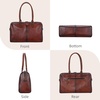 image:imageIswee Genuine Leather Purse Shoulder Bag for Women Satchel Handbag Tote  Large Vintage Leather Cross Body Purses and Handbags Daily Work Travel Tote Bag Satchel HoboBrown
