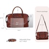 image:imageIswee Genuine Leather Satchel Handbag for Women Purse Shoulder Tote Bag  Brown Purse Soft Leather Shoulder Bag Top Handle Crossbody Handbags Large Capacity Vintage Work Travel Hobo BagsBrown