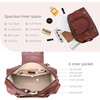 image:imageIswee Genuine Leather Satchel Handbag for Women Purse Shoulder Tote Bag  Brown Purse Soft Leather Shoulder Bag Top Handle Crossbody Handbags Large Capacity Vintage Work Travel Hobo BagsBrown