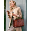 image:imageIswee Genuine Leather Satchel Handbag for Women Purse Shoulder Tote Bag  Brown Purse Soft Leather Shoulder Bag Top Handle Crossbody Handbags Large Capacity Vintage Work Travel Hobo BagsCoffee