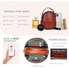 image:imageIswee Small Crossbody Bag for Women Small Leather Shoulder Purse Phone Bag  Designer Satchel Handbags Ladies Pocketbooks with 2 Adjustable Strap 3Way Carry Multipocket Organizer Mini BagBrown