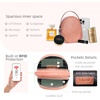 image:imageIswee Small Crossbody Bag for Women Small Leather Shoulder Purse Phone Bag  Designer Satchel Handbags Ladies Pocketbooks with 2 Adjustable Strap 3Way Carry Multipocket Organizer Mini BagCinnamon Pink