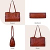 image:imageIswee Genuine Leather Shoulder Bag for Women Purses and Handbags Large ToteBrown