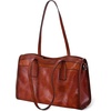 image:imageIswee Genuine Leather Shoulder Bag for Women Purses and Handbags Large ToteBrown