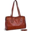 image:imageIswee Genuine Leather Shoulder Bag for Women Purses and Handbags Large ToteBrown