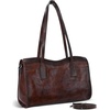 image:imageIswee Genuine Leather Shoulder Bag for Women Purses and Handbags Large ToteCoffee
