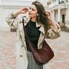 image:imageIswee Crossbody Bags for Women Leather Purse Shoulder Purse Hobo HandbagCoffee
