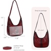 image:imageIswee Crossbody Bags for Women Leather Purse Shoulder Purse Hobo HandbagWine