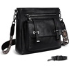 image:imageIswee Soft Leather Crossbody Bags for Women Shoulder Handbags Multi PocketsBlack