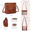 image:imageIswee Soft Leather Crossbody Bags for Women Shoulder Handbags Multi PocketsBrown