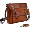 image:imageIswee Soft Leather Crossbody Bags for Women Shoulder Handbags Multi PocketsLight Brown