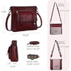 image:imageIswee Soft Leather Crossbody Bags for Women Shoulder Handbags Multi PocketsWine