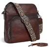 image:imageIswee Leather Crossbody Bag Women Purse and Handbag with Built in WalletCoffee