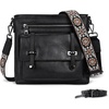 image:imageIswee Soft Leather Crossbody Bags for Women Shoulder Handbags Multi PocketsBlack