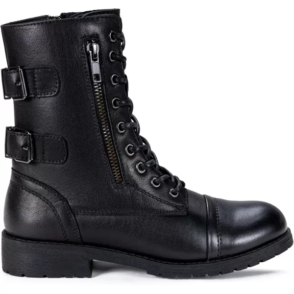 Vepose Womens 928 Military Combat Boots Mid Calf Bootswith Card Knife Wallet PocketLeather929lblack