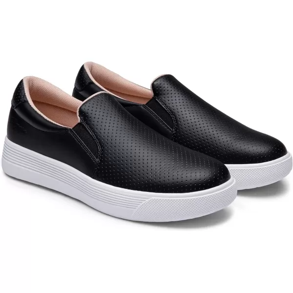 Vepose 8008 Slip on Sneakers Women Fashion Sneakers Comfortable Casual Loafers Shoes with Memory FoamSlip on Sneaker8008black Perforated