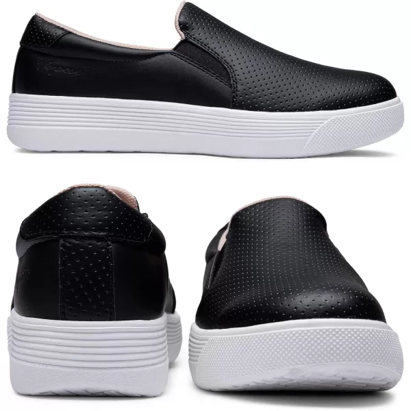 Vepose 8008 Slip on Sneakers Women Fashion Sneakers Comfortable Casual Loafers Shoes with Memory FoamSlip on Sneaker8008black Perforated