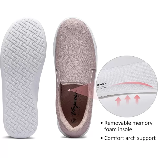 Vepose 8008 Slip on Sneakers Women Fashion Sneakers Comfortable Casual Loafers Shoes with Memory FoamSlip on Sneaker8008greyTaupe Embossed