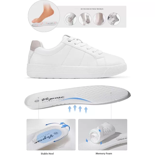 Vepose 8013 White Sneakers for Women Casual Fashion Flat Low Top Comfortable Classic ShoesCasual8013white Beige