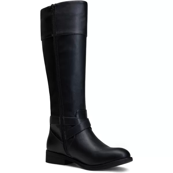 Vepose Womens 49 Riding Boots Knee High BootsBuckle Calf BootKnee High948black