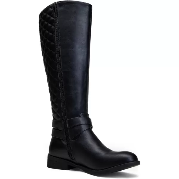 Vepose Womens 49 Riding Boots Knee High BootsBuckle Calf BootRiding Boots949black