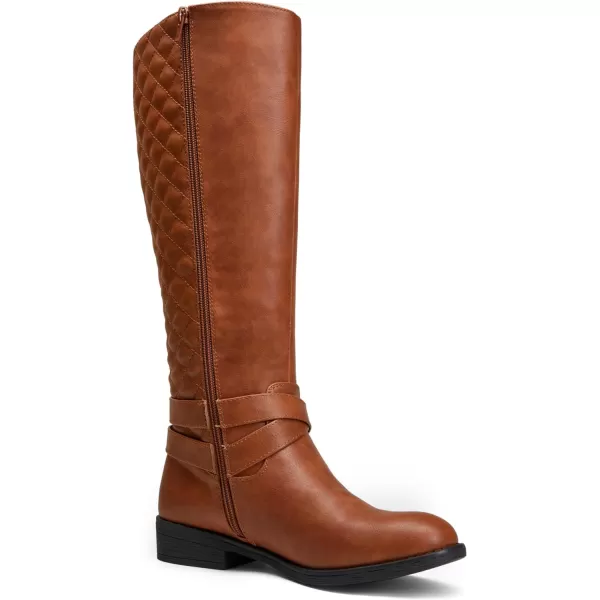 Vepose Womens 49 Riding Boots Knee High BootsBuckle Calf BootRiding Boots949brown