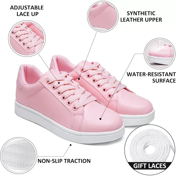 Vepose Womens 8003 Fashion Lace Up Comfortable Casual Tennis SneakersAsneakers 8003pink