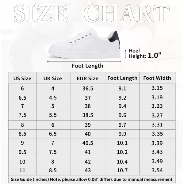 Vepose Womens 8003 Fashion Lace Up Comfortable Casual Tennis SneakersAwhite Black8003