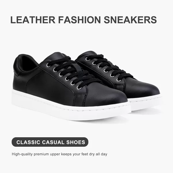 Vepose Womens 8003 Fashion Lace Up Comfortable Casual Tennis SneakersBblack8003 Leather